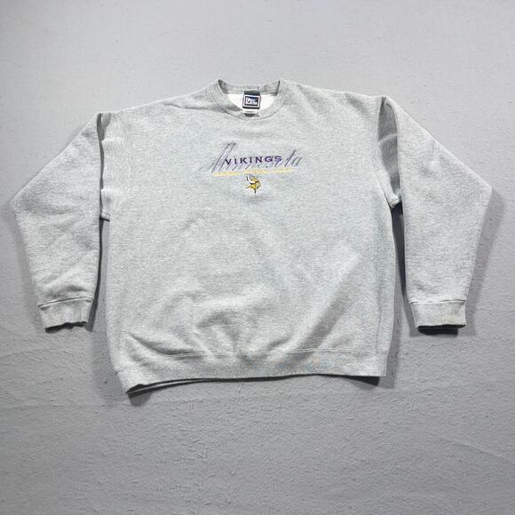 Vintage‎ Minnesota Vikings Pro Player Sweatshirt Men XXL Gray Embroidered NFL - Picture 1 of 10